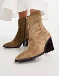 Серо-коричневые ботинки в стиле вестерн на каблуке ASOS DESIGN Rational - фото 2