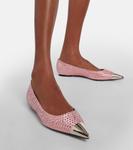 Балетки, украшенные стразами Area, розовый - фото 4