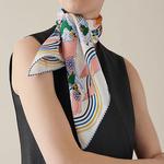 Шёлковый платок женский белый HERMES - фото 2