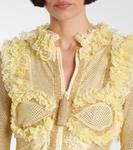 Мини-платье Christopher Kane с декоративной сеткой Self-Portrait, Yellow - фото 7