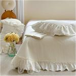 Generic Комплект постельного белья Cotton Lace Ruffles Princess White - фото 8