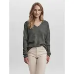 Свитер Vero Moda Crew Lefile v neck, зеленый - фото