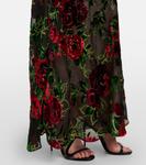 Платье из бархата деворе с цветочным кружевом Rodarte, Red Rose - фото 5