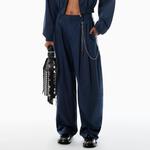 Брюки Mid Rise с защипами Alexander Wang, синий - фото 2