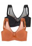 Бюстгальтер-минимайзер PETITE FLEUR, темно-синий/оранжевый - фото
