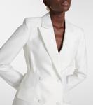 Двубортное платье-пиджак из тафты Self-Portrait, белый - фото 4