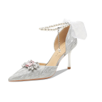 Ainer-cat Ainer cat Slim Heel High Heels Women's Silver - фото 3