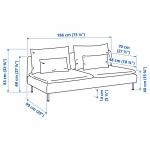 3-местная секция SÖDERHAMN IKEA, цвет hillared dark blue - фото 4