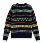 Свитер Scotch & Soda Regular Fit Festive Jacquard, синий - фото 2