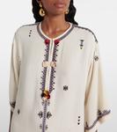 Вышитое мини-платье Kressy Marant Etoile, экрю - фото 4