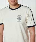 Футболка мужская Guess Jeans стандартного кроя с окантовкой, экрю - фото 4