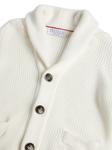 Brunello Cucinelli Kids кардиган на пуговицах, белый - фото 3