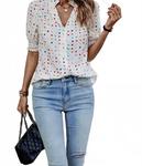 Блузка Bobby в горошек бело-разноцветная ELINGS - фото