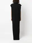 Длинное платье с V-образным вырезом Rick Owens, черный - фото 4