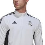 Толстовка женская/мужская футбольная тренировочная Adidas Real Madrid 2022, белый - фото 6