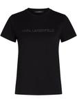 Футболка с блестящим логотипом Karl Lagerfeld, черный - фото