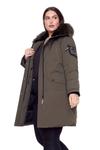 Парка Alpine North Vegan Down Faux Fur Long Plus Size, оливковый - фото 3