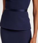 Платье миди Rella с драпировкой и баской из плотного крепа Safiyaa, Maritime - фото 5