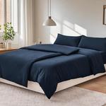 Комплект постельного белья RUIKASI, 4 предмета, 135х200/40x80, темно-синий - фото 3