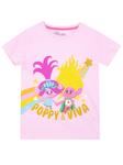 Футболка Поппи и Вива Trolls, розовый - фото