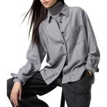 Рубашка Women's Smoke Gray UNIQLO, серый - фото