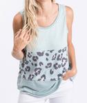 Футболка-майка с леопардовым принтом в мятном цвете Hailey & Co - фото 2