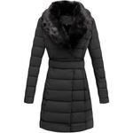 Пальто Bellivera Faux Leather Bubble Padding Sherpa-Lined with Removable Fur Collar, черный - фото