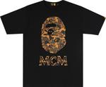 Футболка BAPE x MCM Camo Ape Head T-Shirt 'Black', черный - фото 2