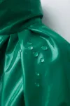Блестящий водоотталкивающий дождевик Zara, зеленый - фото 10