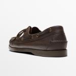 Мокасины Massimo Dutti Leather, коричневый - фото 4