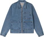 Куртка Stussy Denim Zip Work Jacket 'Washed Blue', синий - фото 2