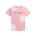 Marc Jacobs Kids платье из органического хлопка с принтом Spray Spots, розовый - фото