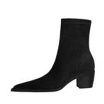 QITUMAUL Ботильоны женские черные - фото