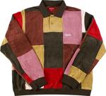 Лонгслив Supreme Patchwork Velour Long-Sleeve Polo 'Dark Olive', зеленый - фото 2