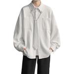 Рубашка Unisex Lapel Moderate ZIAREL, экрю with tie - фото 2