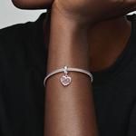 Шарм-подвеска Pandora Moments Mom Script Heart, серебро/розовый - фото 7