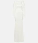 Атласное платье portrait с накидкой Alex Perry, белый - фото