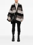 Полосатый шерстяной кардиган Rick Owens, черный - фото 2