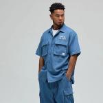 Рубашка унисекс UNDEFEATED, синий - фото 4