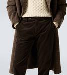 Хлопковые брюки прямого кроя из вельвета Sunspel, Coffee - фото 5