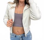 Deva Укороченная худи-куртка в цвете кость AEMI + CO, Bone - фото 5