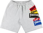 Спортивные шорты Supreme x Thrasher Multi Logo Sweatshort Ash Grey, серый - фото