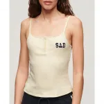 Футболка без рукавов Superdry Athletic Graphic Button Cami, бежевый - фото 5