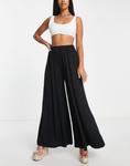 Черные пляжные брюки палаццо из джерси ASOS DESIGN Petite - фото 5