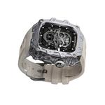 Akkerds Часы Apple Alloy Case Material Ultra2/1 Generation, Silver case, transparent middle frame, sky blue fluoroelastomer single hand buckle strap - фото 3