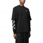 OFF WHITE Футболка с двойной цепью и стрелой OFF-WHITE, черный - фото 3