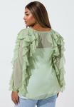 Блуза Yours Clothing Blouse, Light Green/Green - фото 3