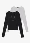 Топ Even&Odd 2 PACK, Black/Light Grey Melange/Black - фото 4