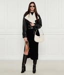 Сумка-хобо женская Pinko кожаная с тиснением, экрю - фото 3