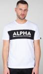 Футболка Alpha Industries Alpha Inlay, бело-черная - фото